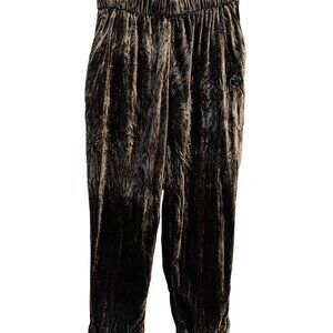 ETT:TWA Anthropologie Womens Sz PXS Kinley Green Crushed Velvet Pull On Pants